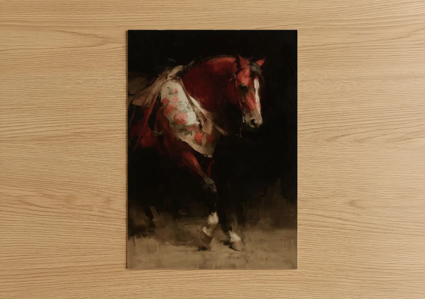 Ornate Quarter Horse Floral Saddle Wall Art