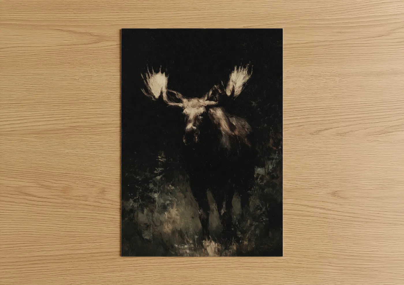 Nocturnal Moose Dark Wildlife Wall Art