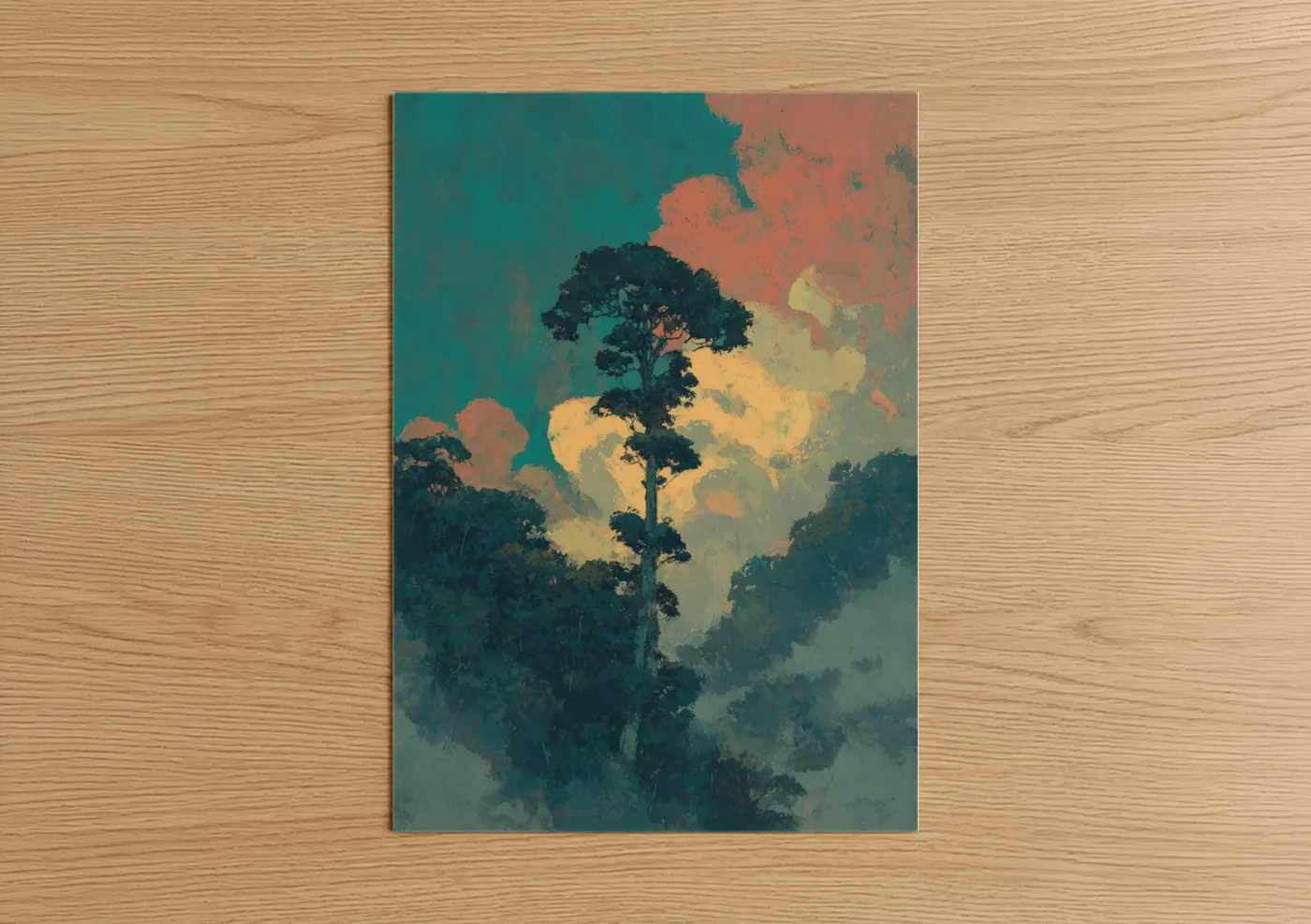 Misty Kauri Tree Atmospheric Landscape Wall Art
