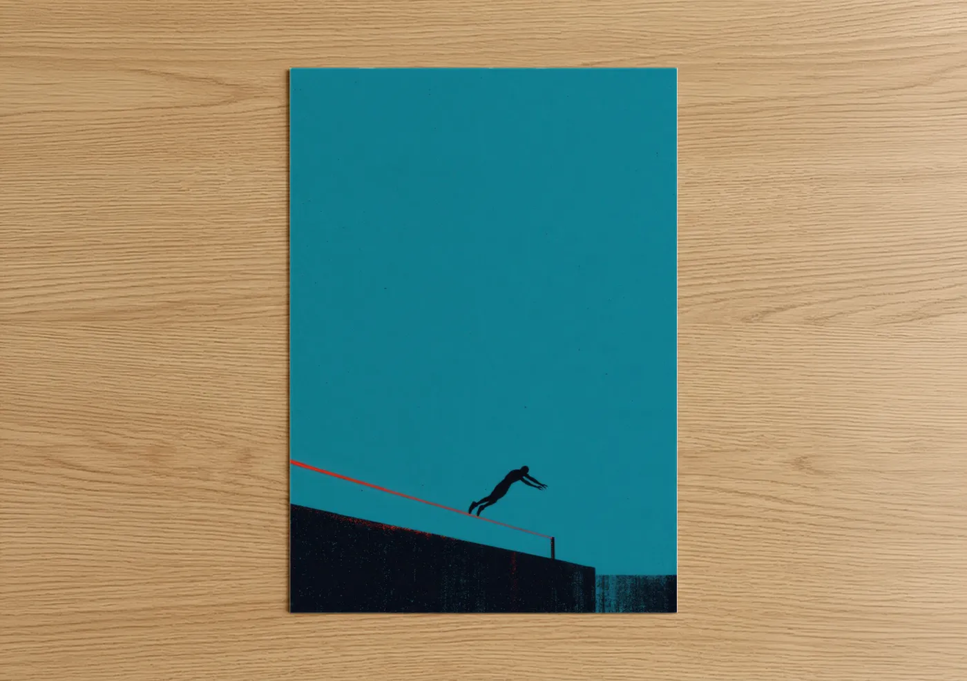 Silhouette Athlete Hurdle Jump Track Wall Art