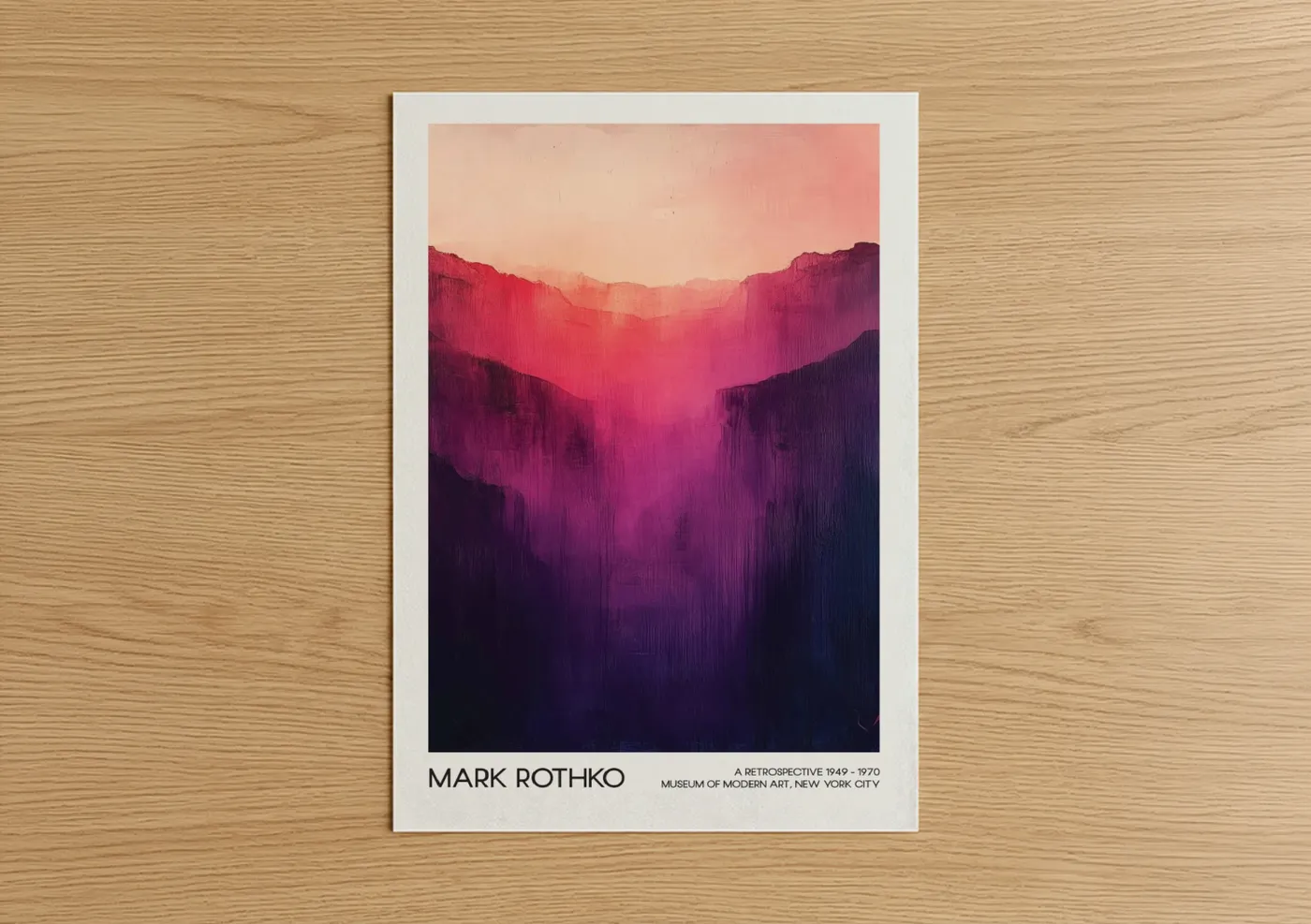 Crimson Canyon Abstract Landscape Wall Art