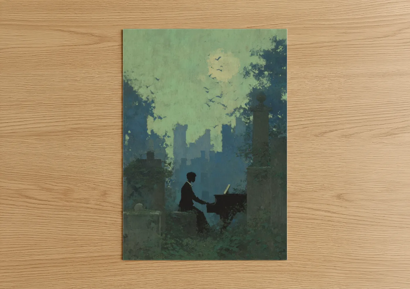 Abandoned Pianist Urban Ruins Ethereal Wall Art