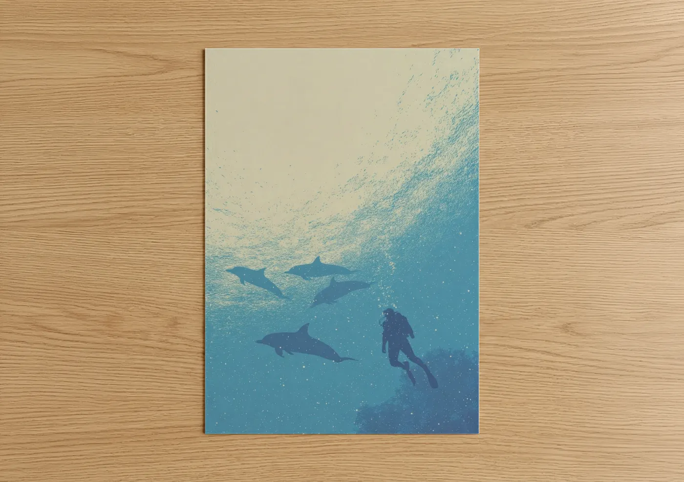 Scuba Diving with Sharks Underwater Wall Art