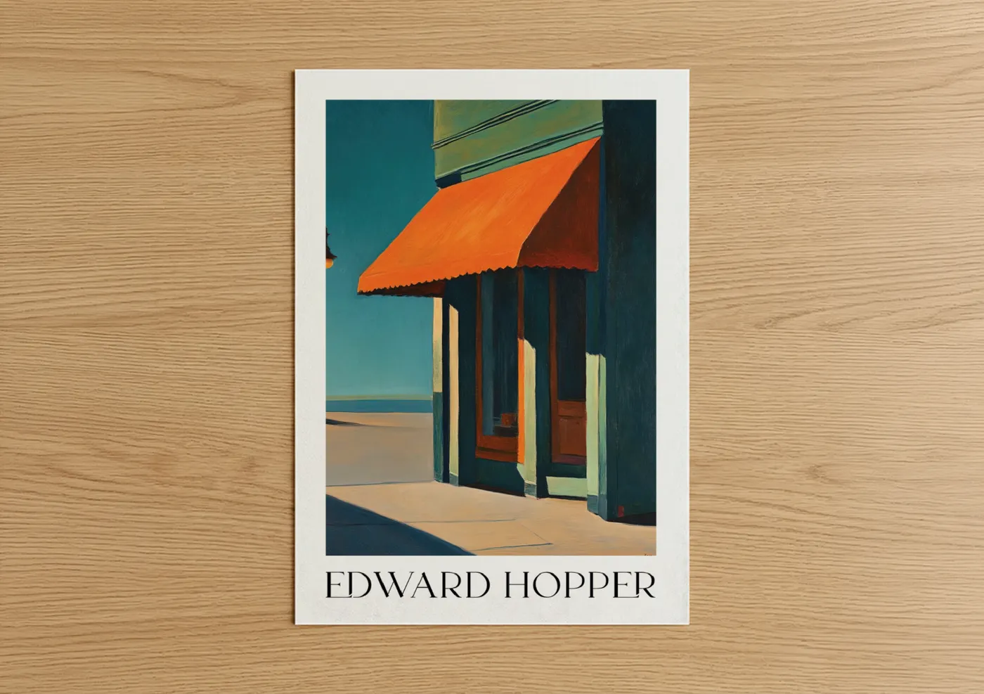 Urban Storefront with Orange Awning Wall Art