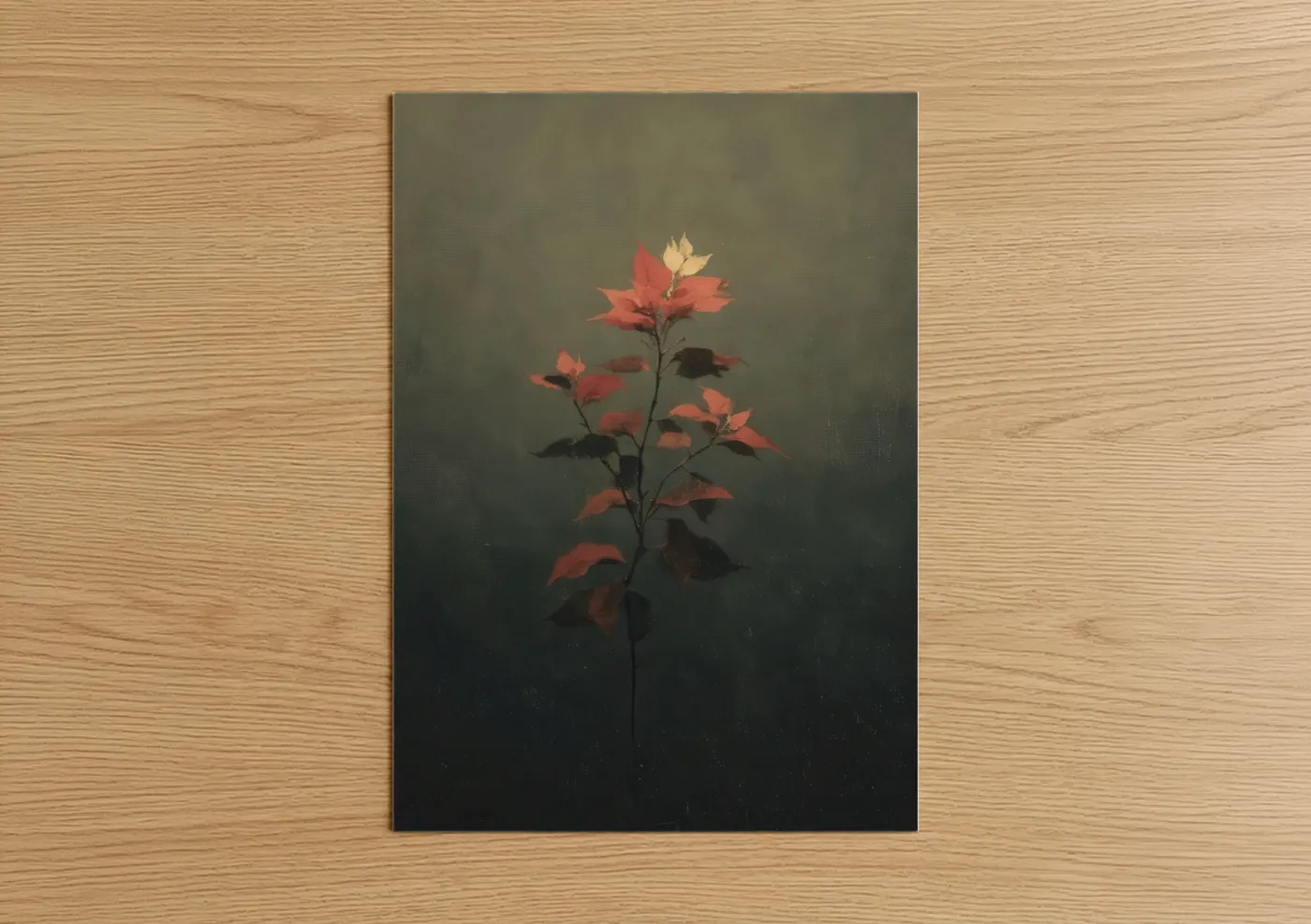 Crimson Poinsettias Botanical Wall Art