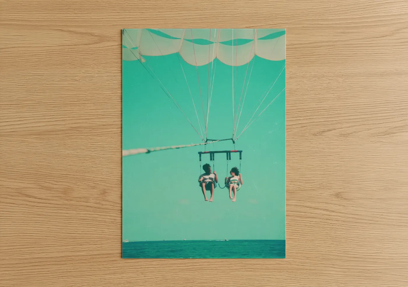 Turquoise Parasailing Adventure Couple Wall Art