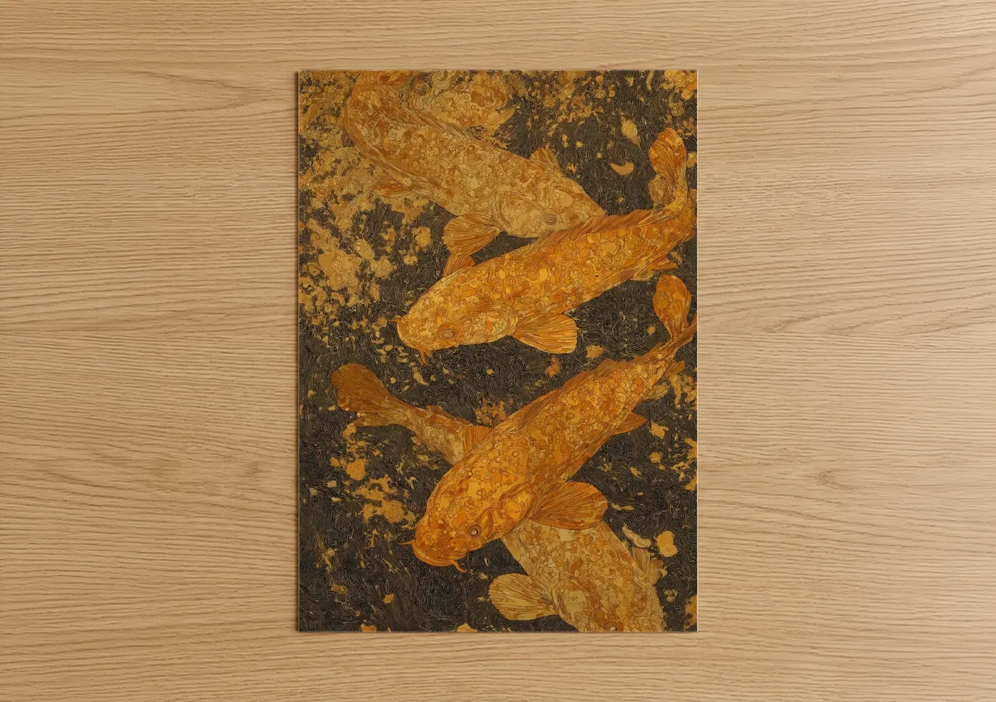 Golden Wahoo Fish Ornamental Wall Art