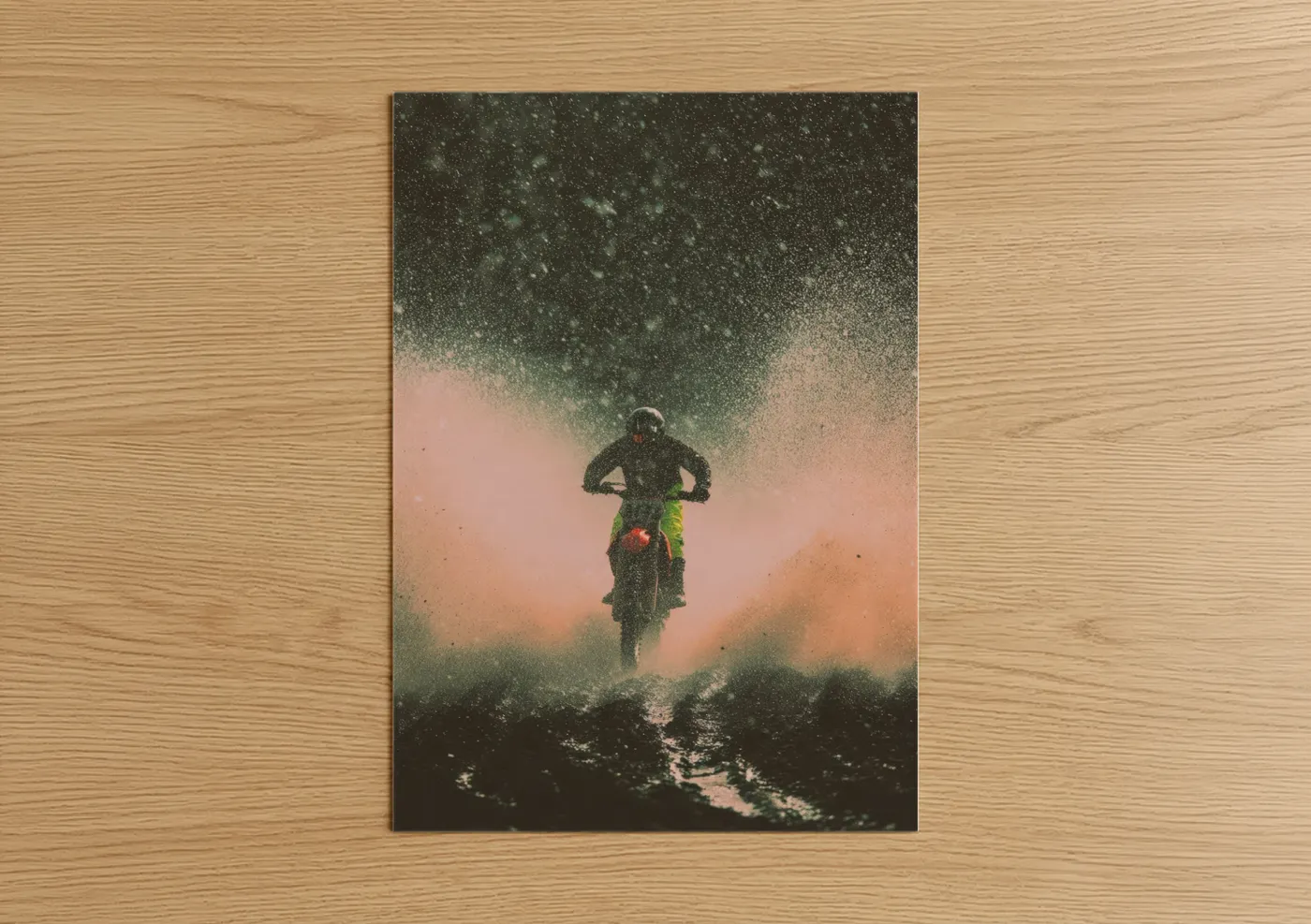 Motocross Rider Dust Action Photography Wall Art