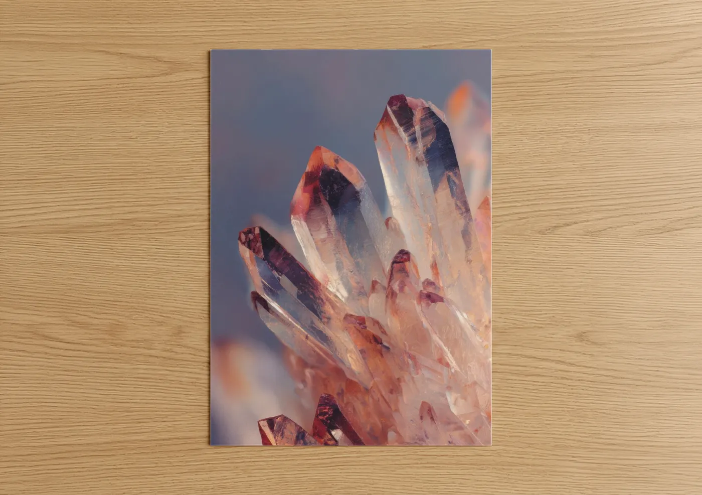 Amethyst Crystal Cluster Sunrise Glow Wall Art