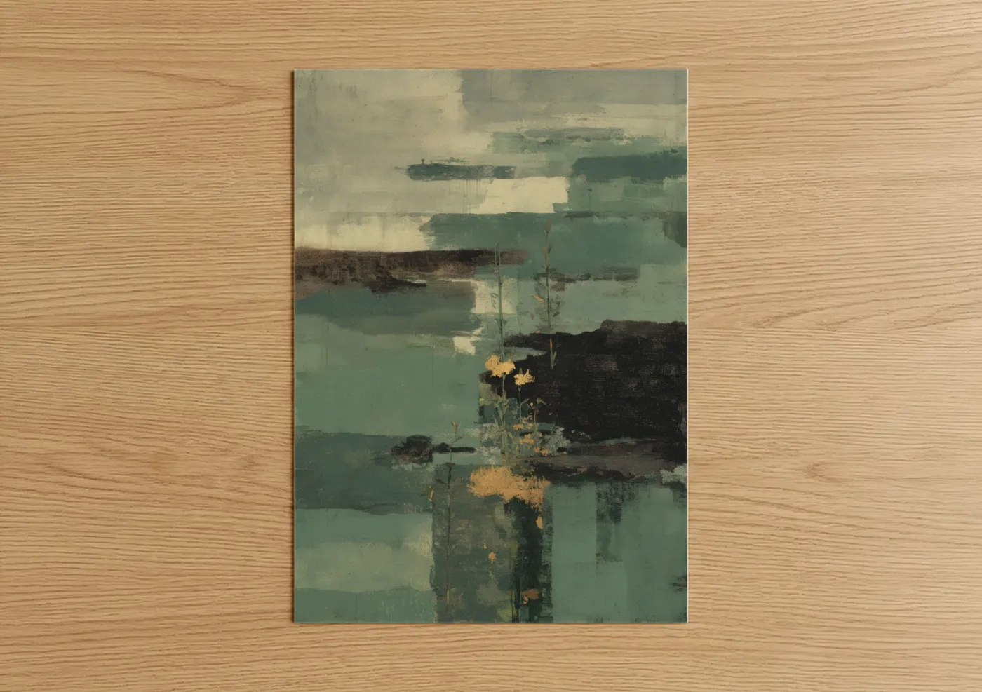 Misty Olive Tree Abstract Landscape Wall Art