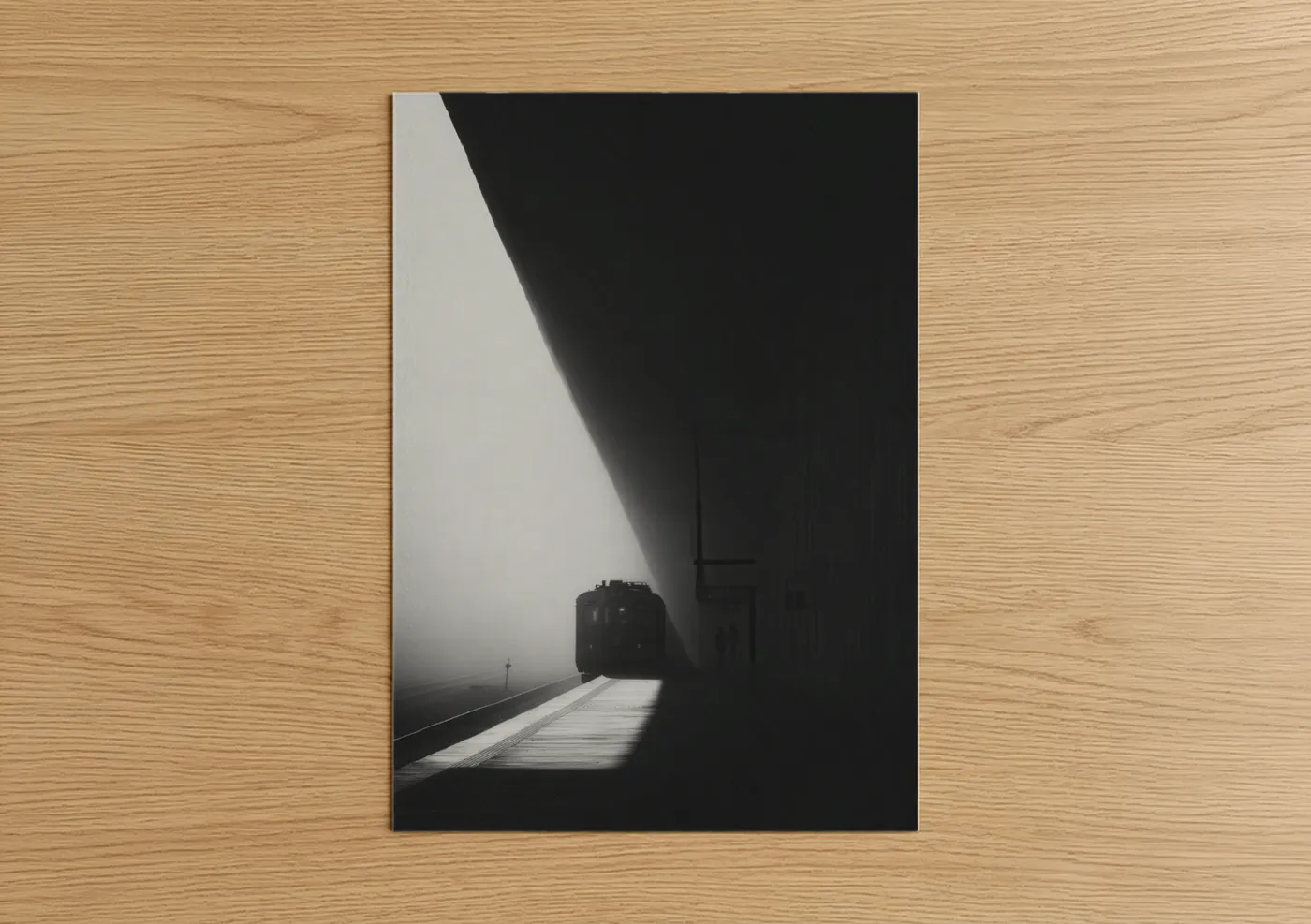 Minimalist Subway Station Fog Photography Wall Art
