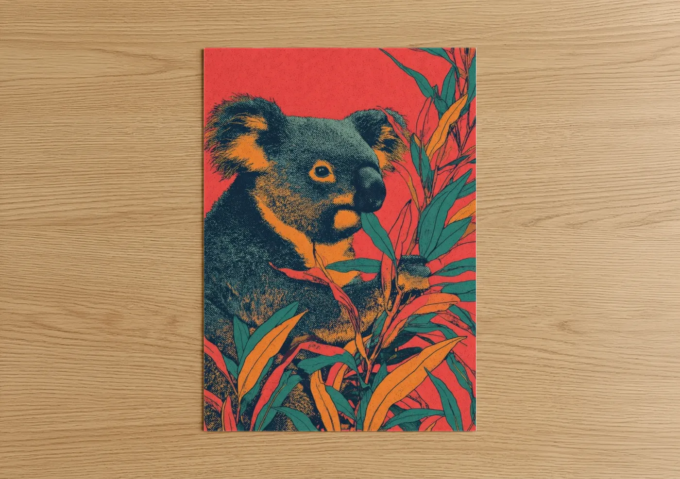 Tropical Koala Eucalyptus Botanical Wall Art