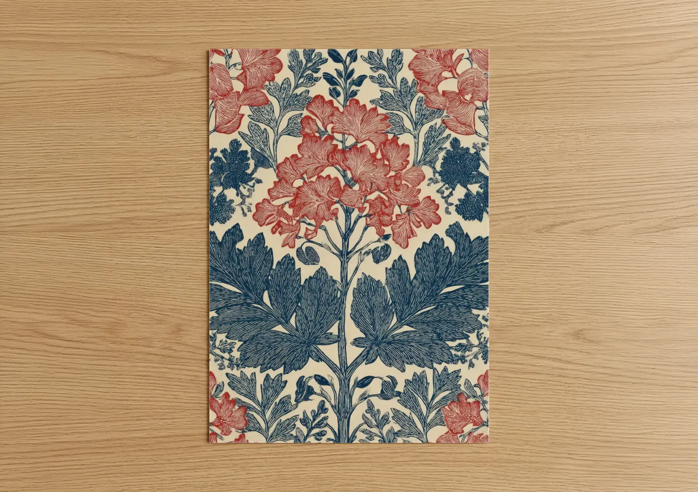 Indigo Wisteria Botanical Print Wall Art