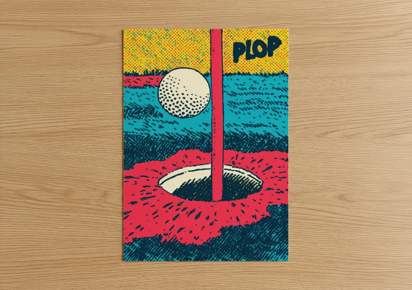 Retro Pop Art Golf Ball Hole Wall Art