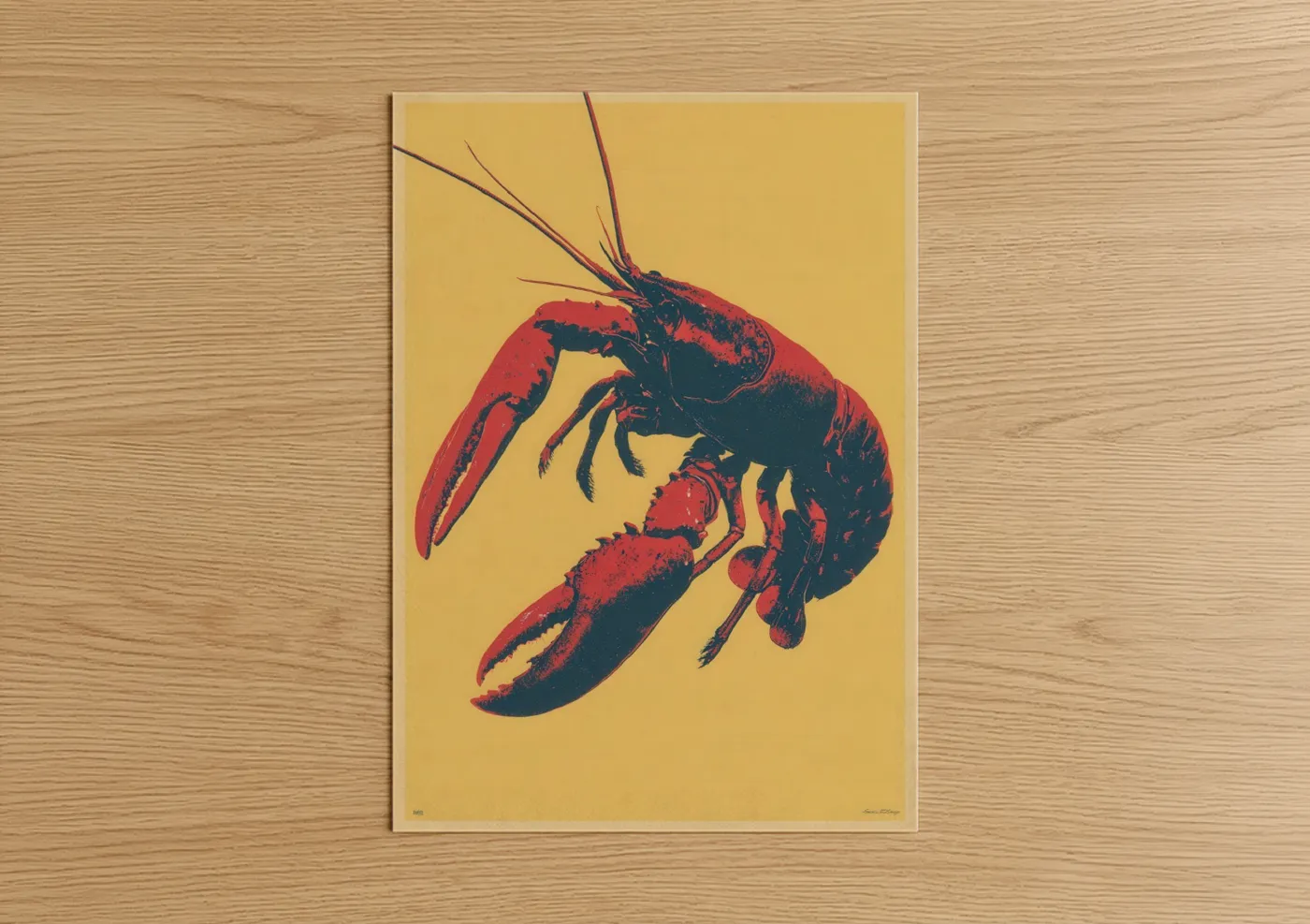 Scarlet Crayfish Pop Art Illustration Wall Art