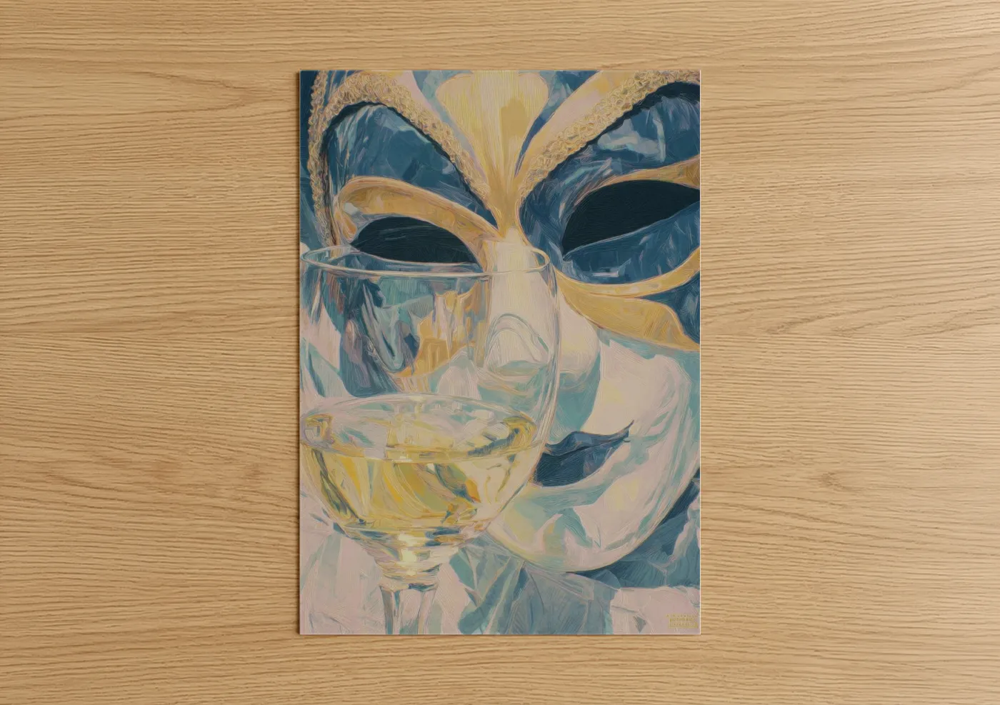 Mardi Gras Masquerade Mask Gold Cocktail Wall Art