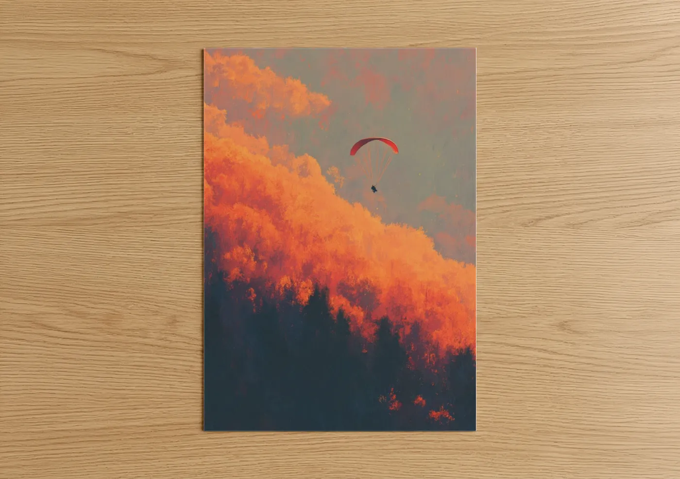 Paraglider Sunset Sky Adventure Wall Art