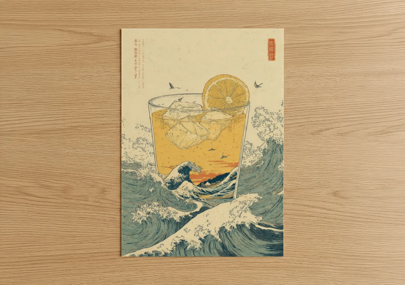 Great Wave Iced Tea Japanese Wall Art