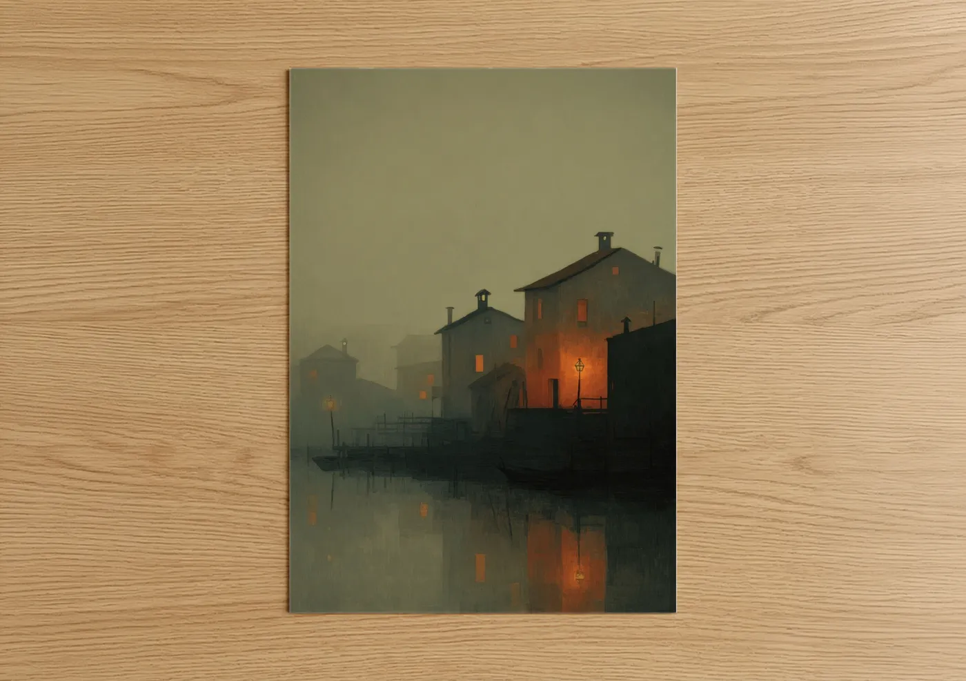 Misty Venice Canal Cityscape Wall Art