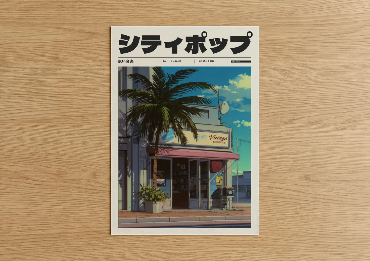 Vintage Shop Anime Aesthetic Retro Store Wall Art