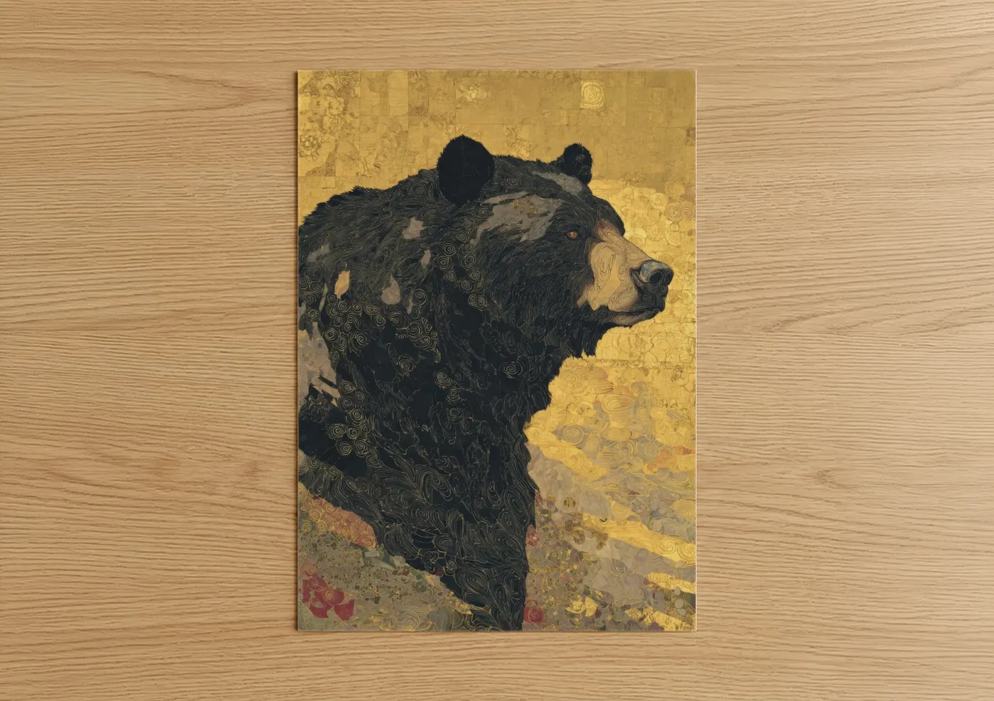 Golden Grizzly Bear Wildlife Wall Art