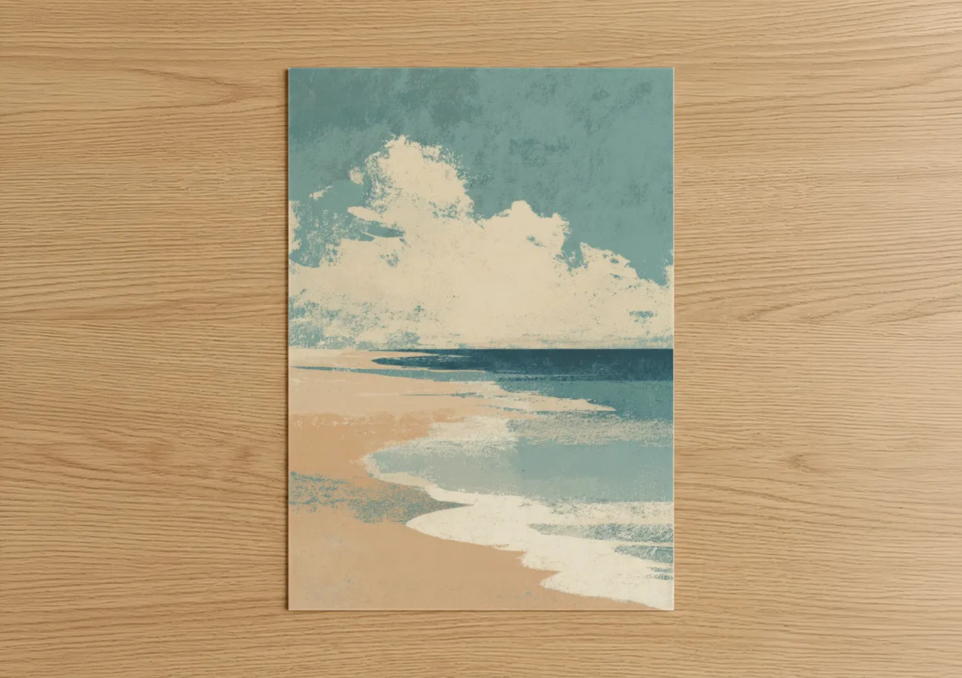 Coastal Summer Beach Seascape Vintage Wall Art