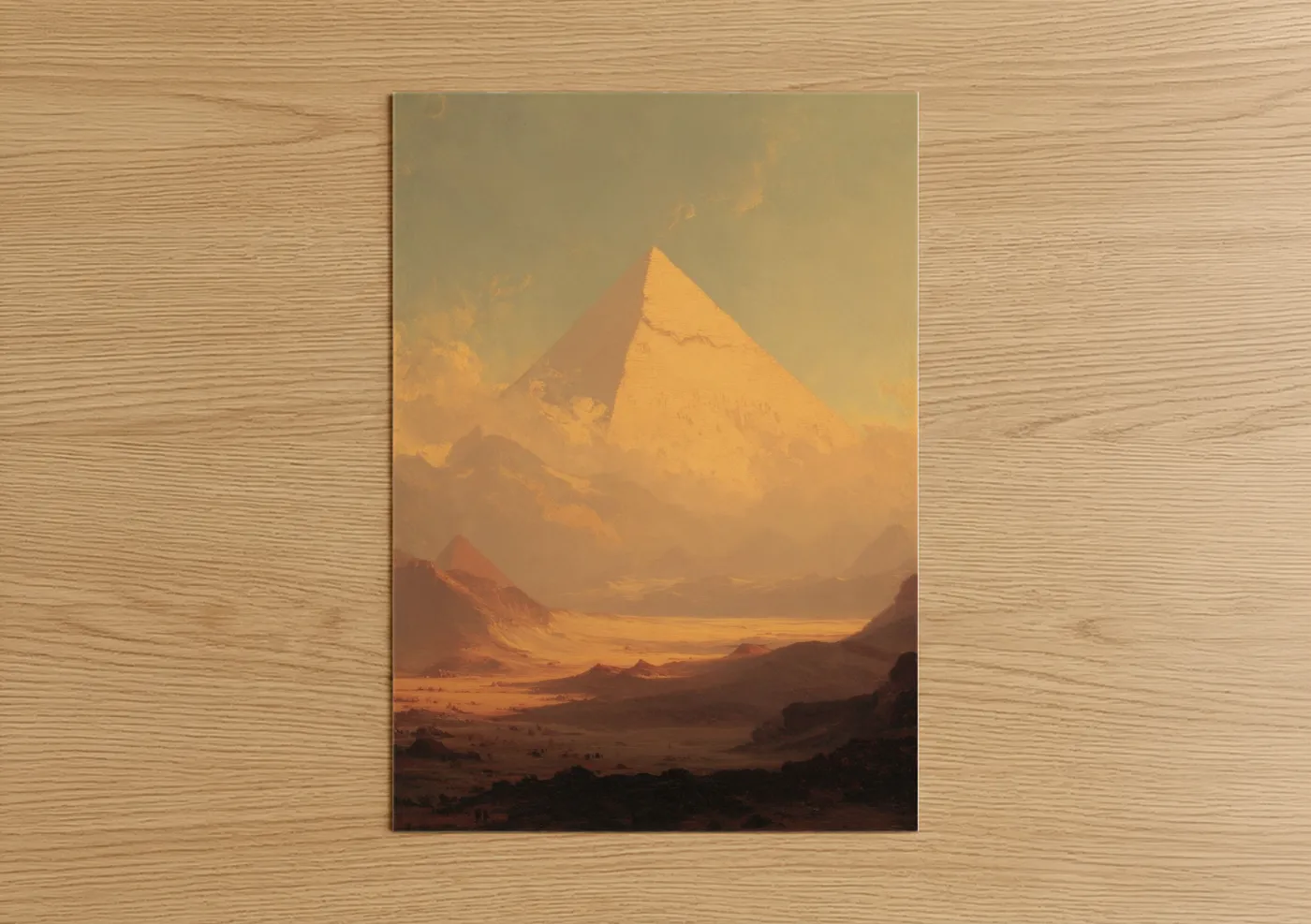 Golden Pyramid Desert Sunrise Ancient Monument Wall Art