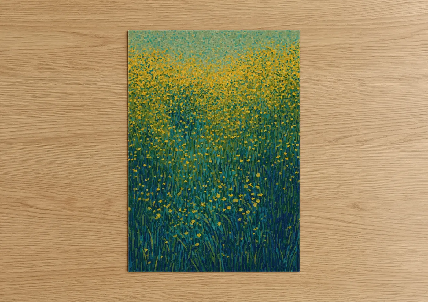 Golden Dandelion Field Landscape Wall Art