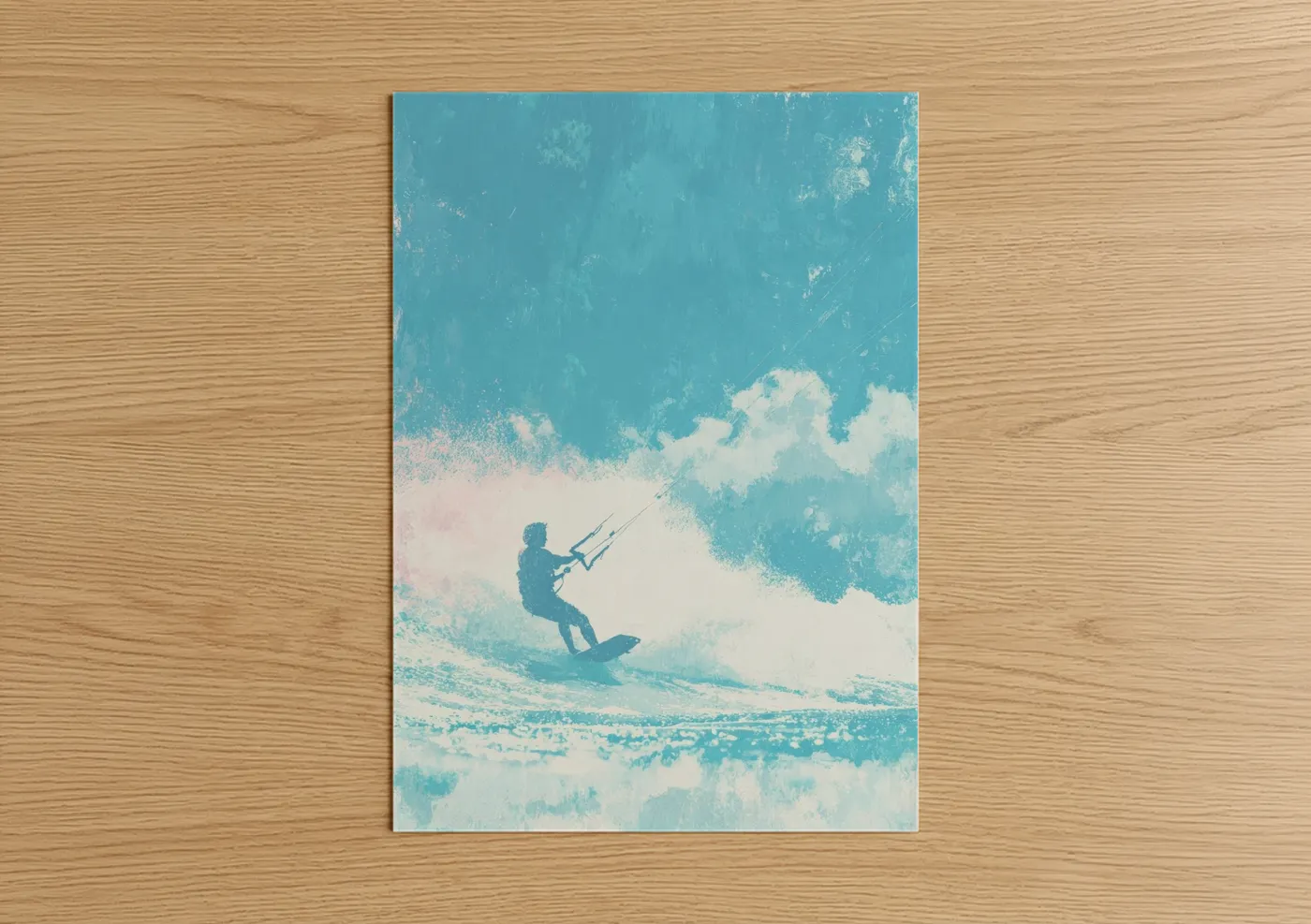 Kite Surfer Ocean Waves Action Sport Wall Art