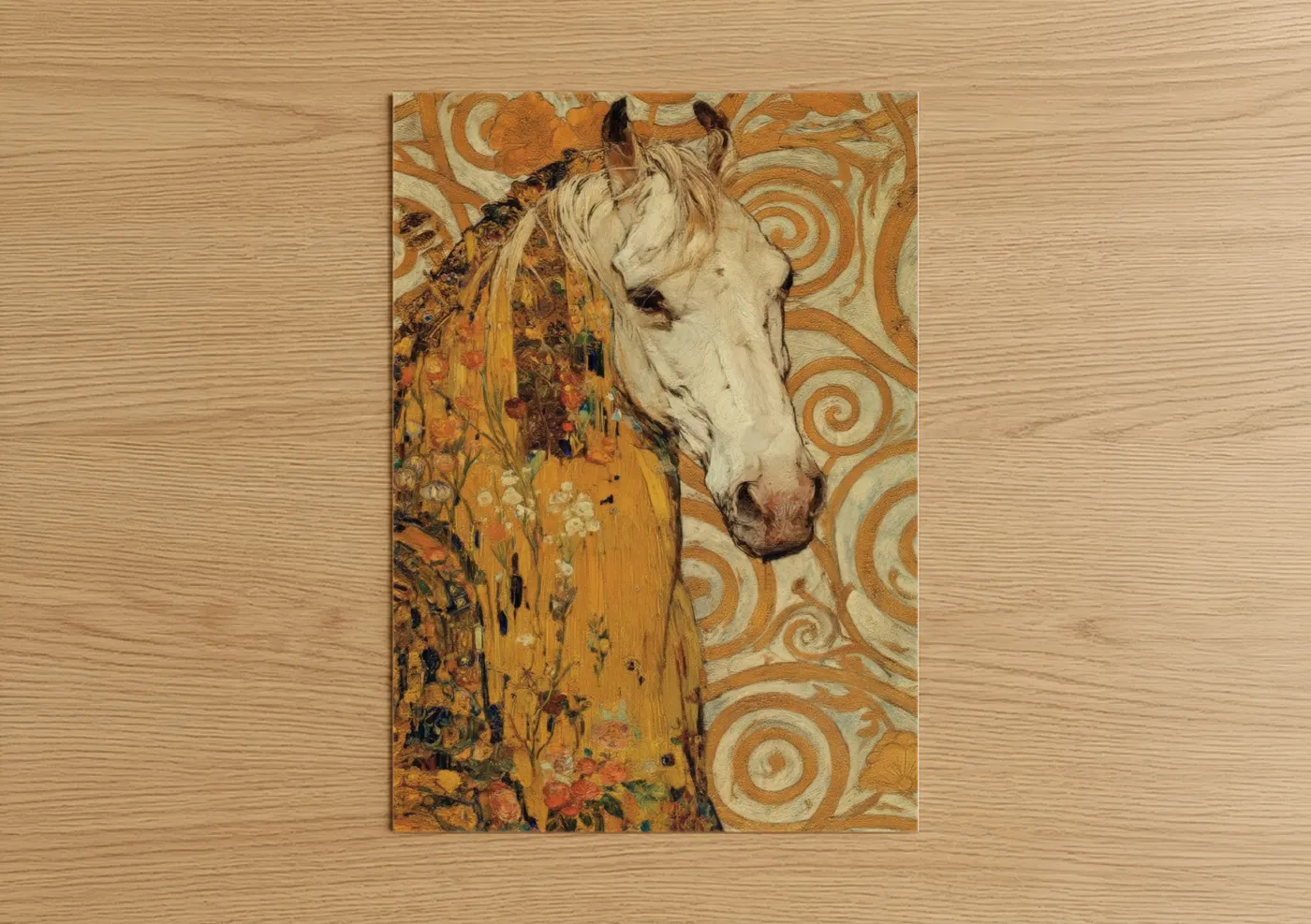 Golden Thoroughbred Horse Art Deco Wall Art
