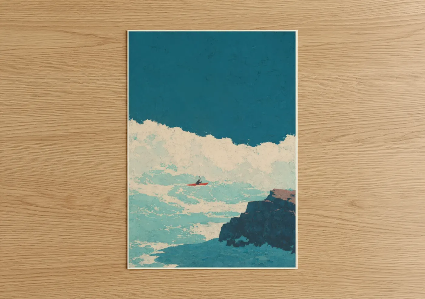 Kayaking Adventure Coastal Waves Wall Art