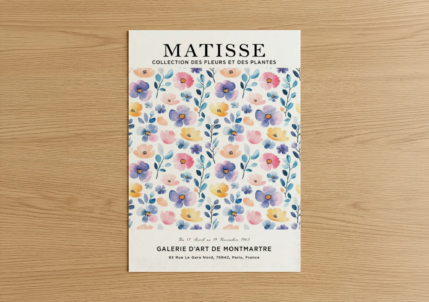 Matisse Florals Watercolor Pattern Wall Art