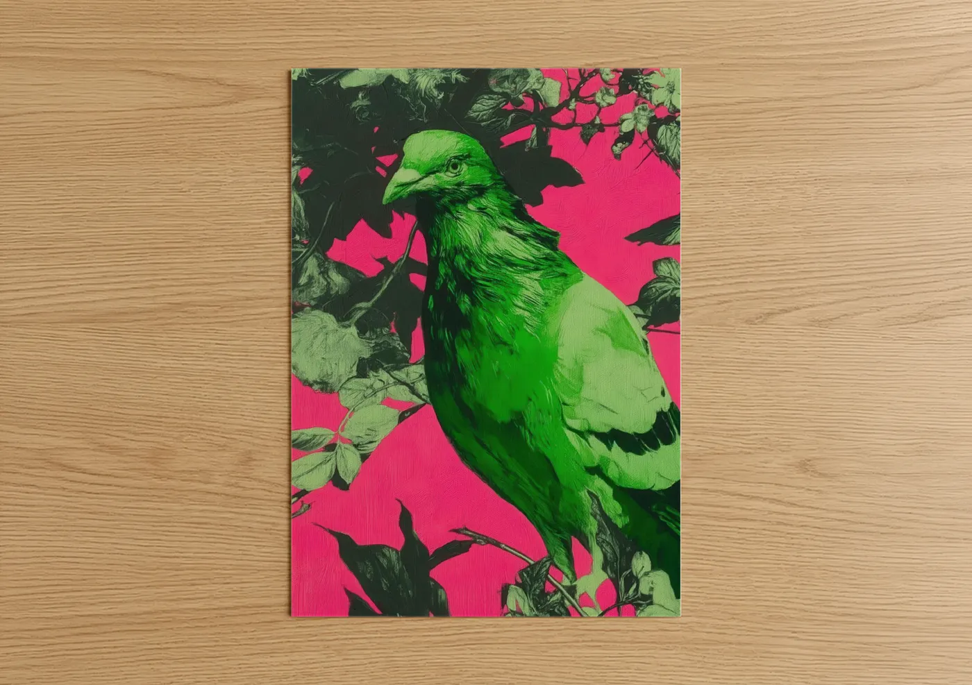 Neon Green Pigeon Pop Wall Art