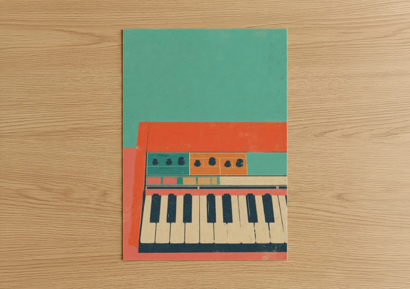 Retro Keyboard Vintage Synth Wall Art