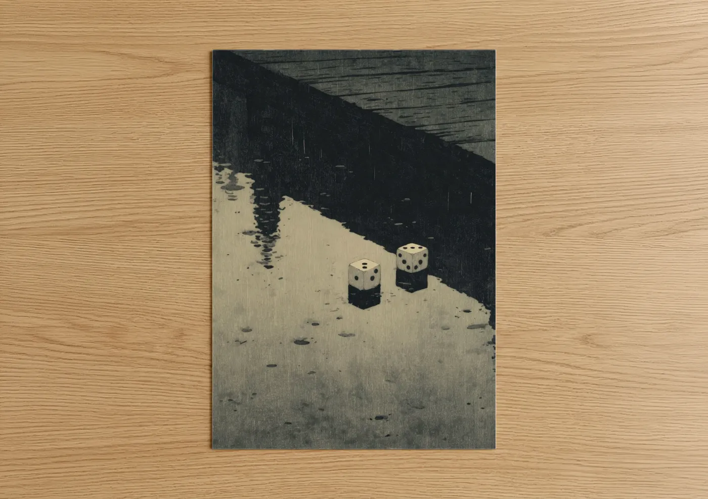 Rainy Dice Casino Illustration Wall Art