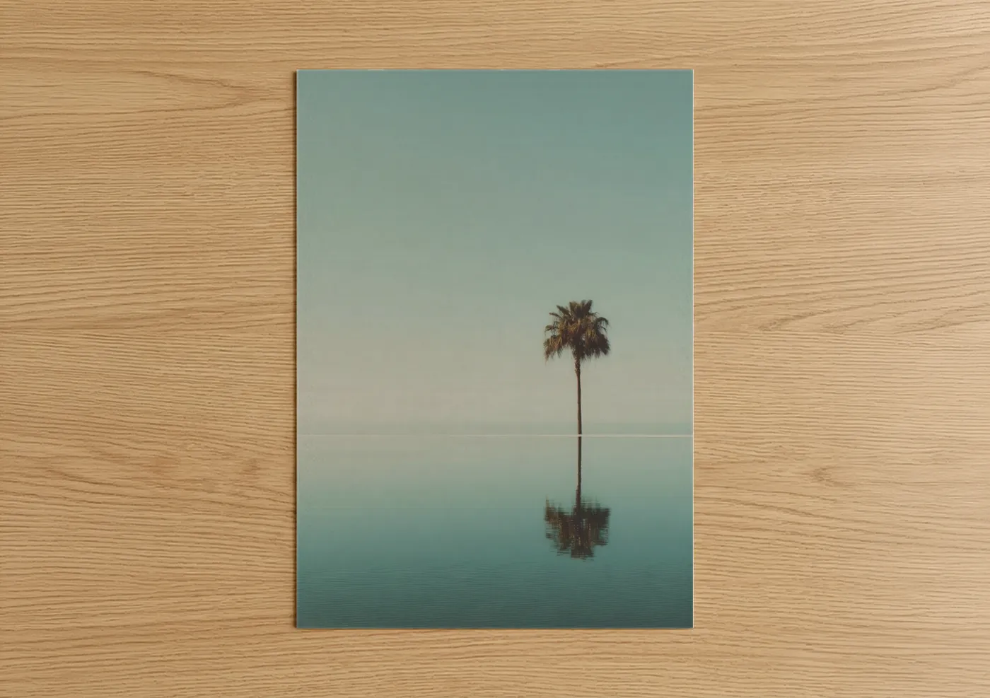 Solitary Palm Oasis Reflection Wall Art