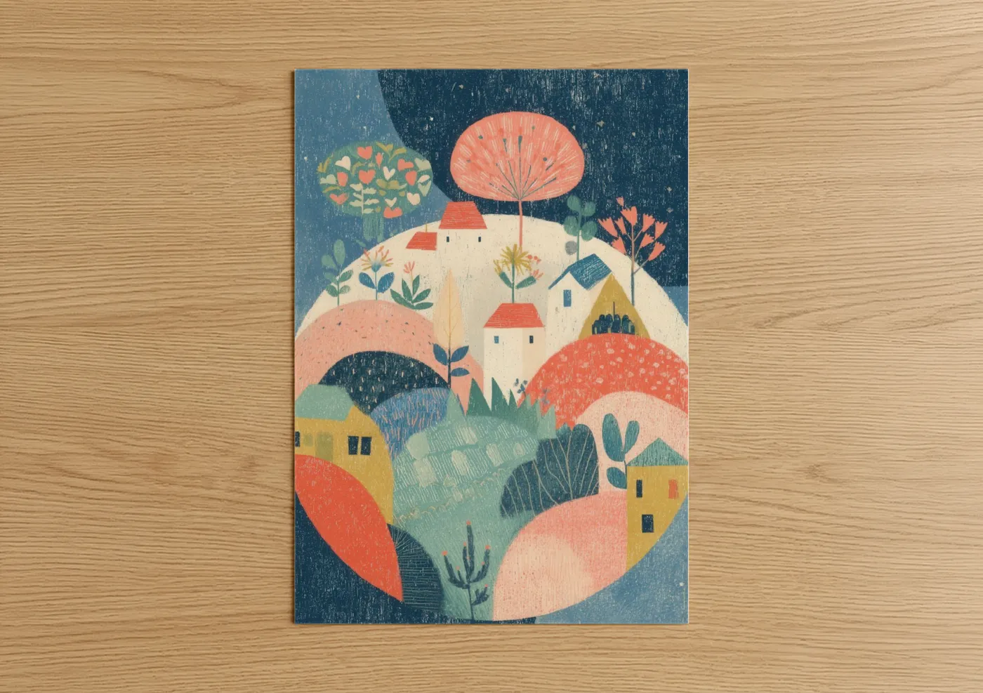 Colorful Earth Day Illustration Wall Art