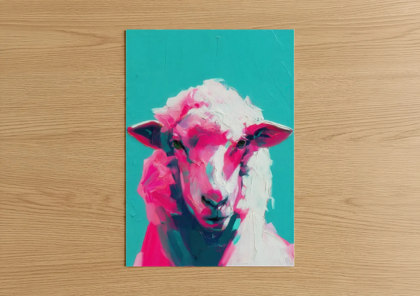 Neon Sheep Portrait Modern Pop Wall Art