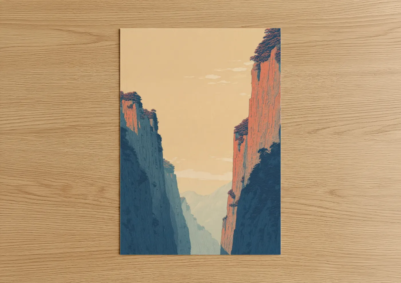 Crimson Canyon Vista Landscape Wall Art