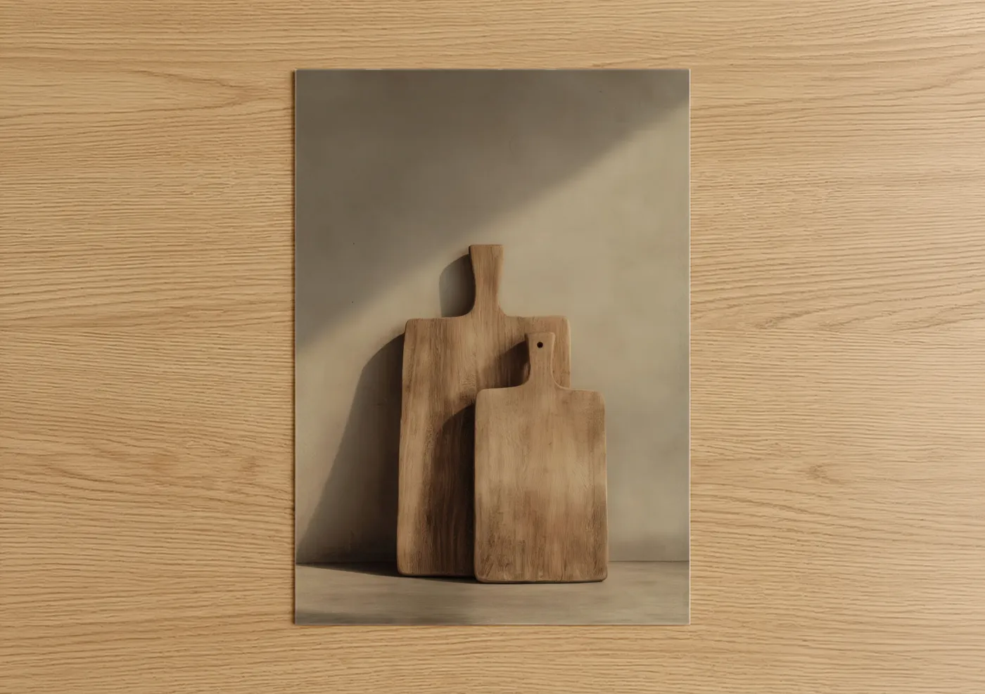 Natural Wood Cutting Boards Minimalist Wall Art