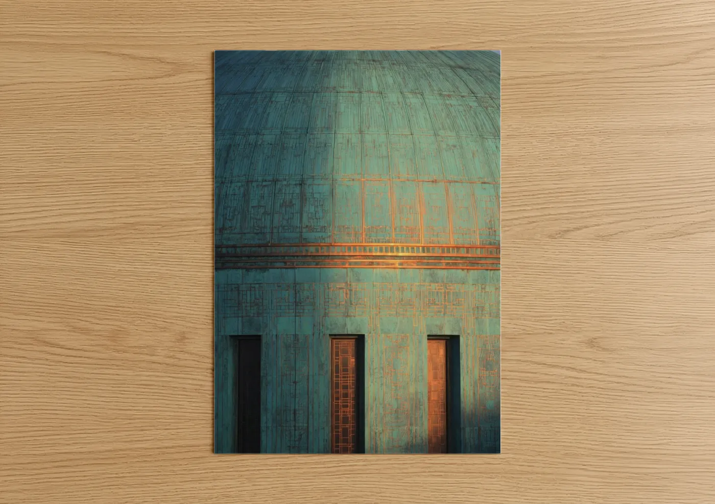 Verdigris Dome Architecture Rust Wall Art