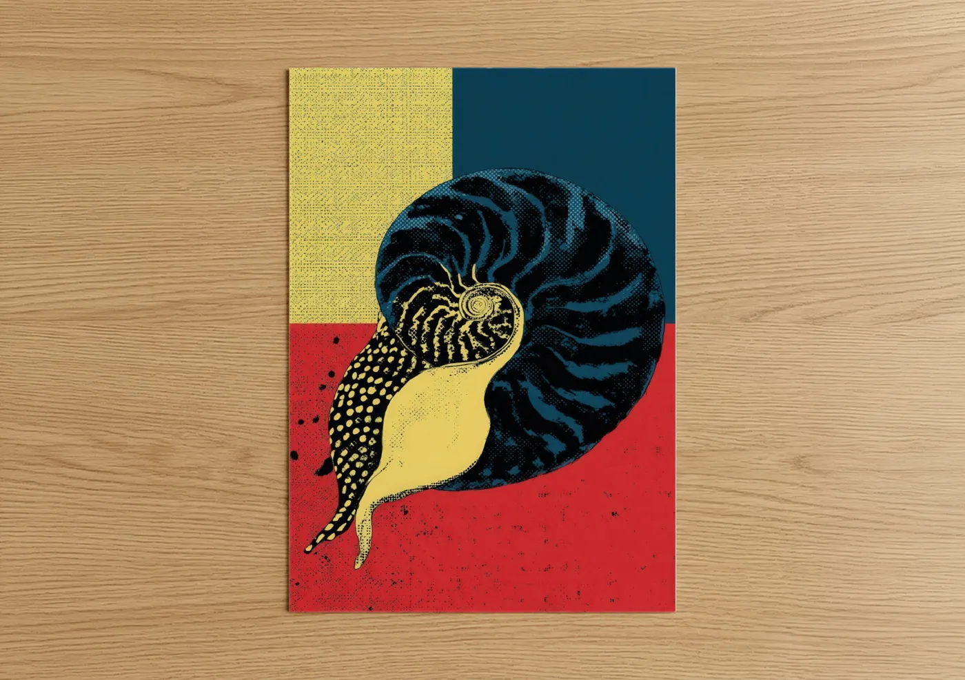 Golden Nautilus Modern Art Design Wall Art