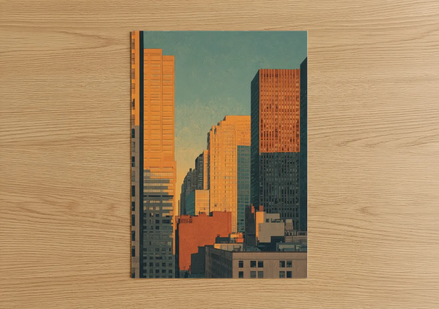 Urban Sunset Cityscape Golden Hour Wall Art