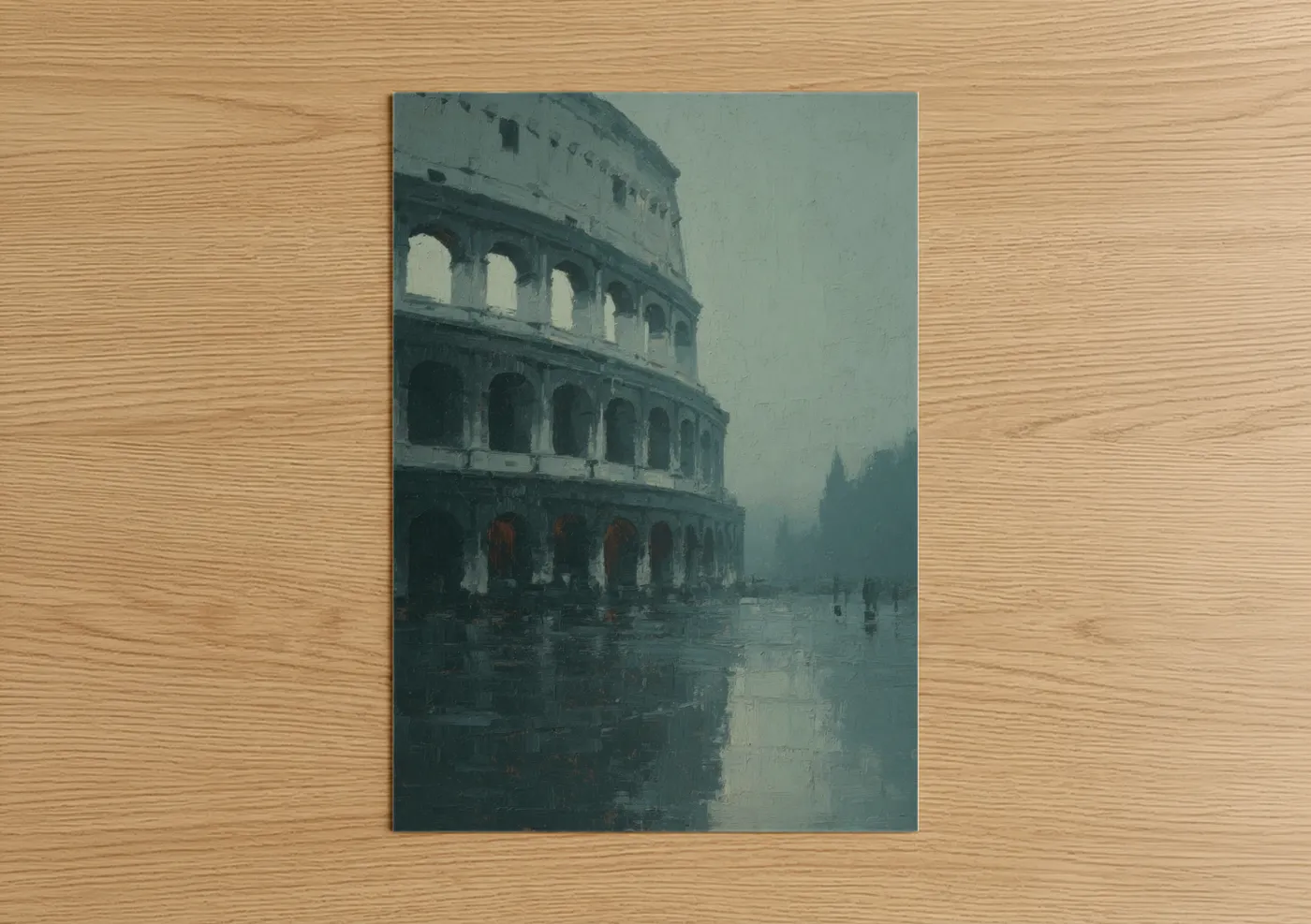 Ancient Colosseum Foggy Atmosphere Wall Art