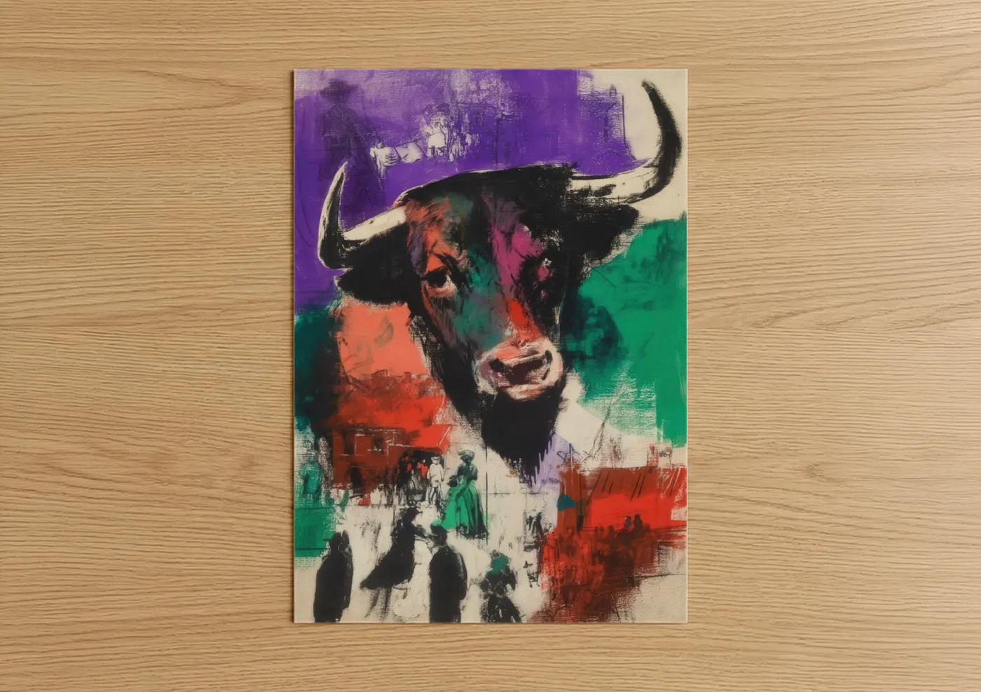 Vibrant Bull Pop Art Portrait Wall Art