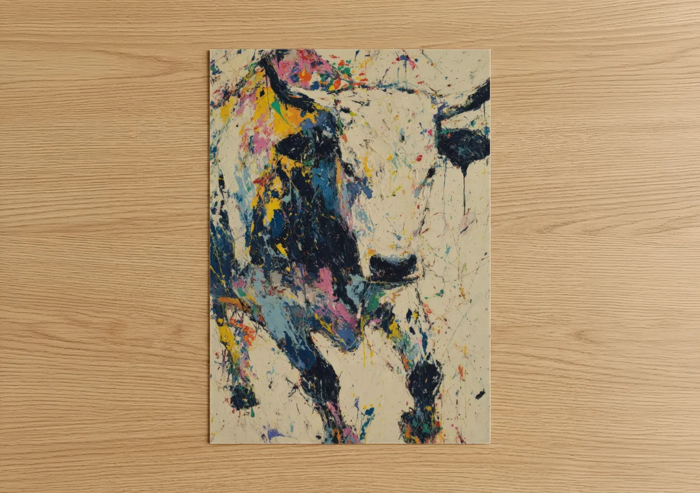 Abstract Yak Expressionist Colorful Wall Art