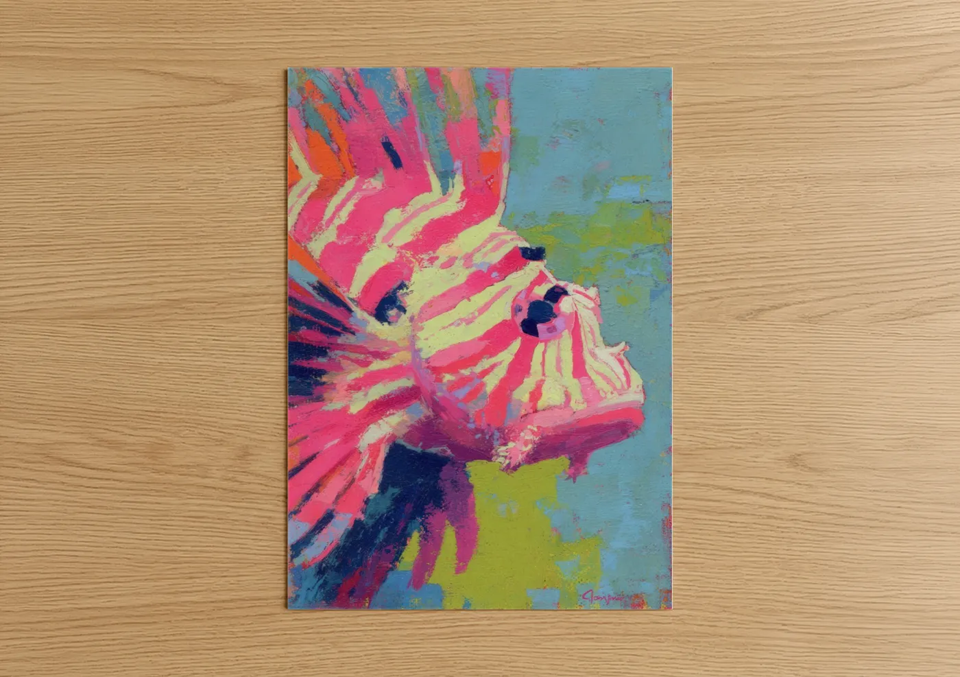 Vibrant Lionfish Modern Abstract Wall Art