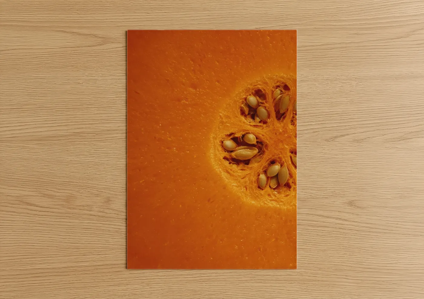 Golden Pumpkin Slice Macro Close-Up Wall Art