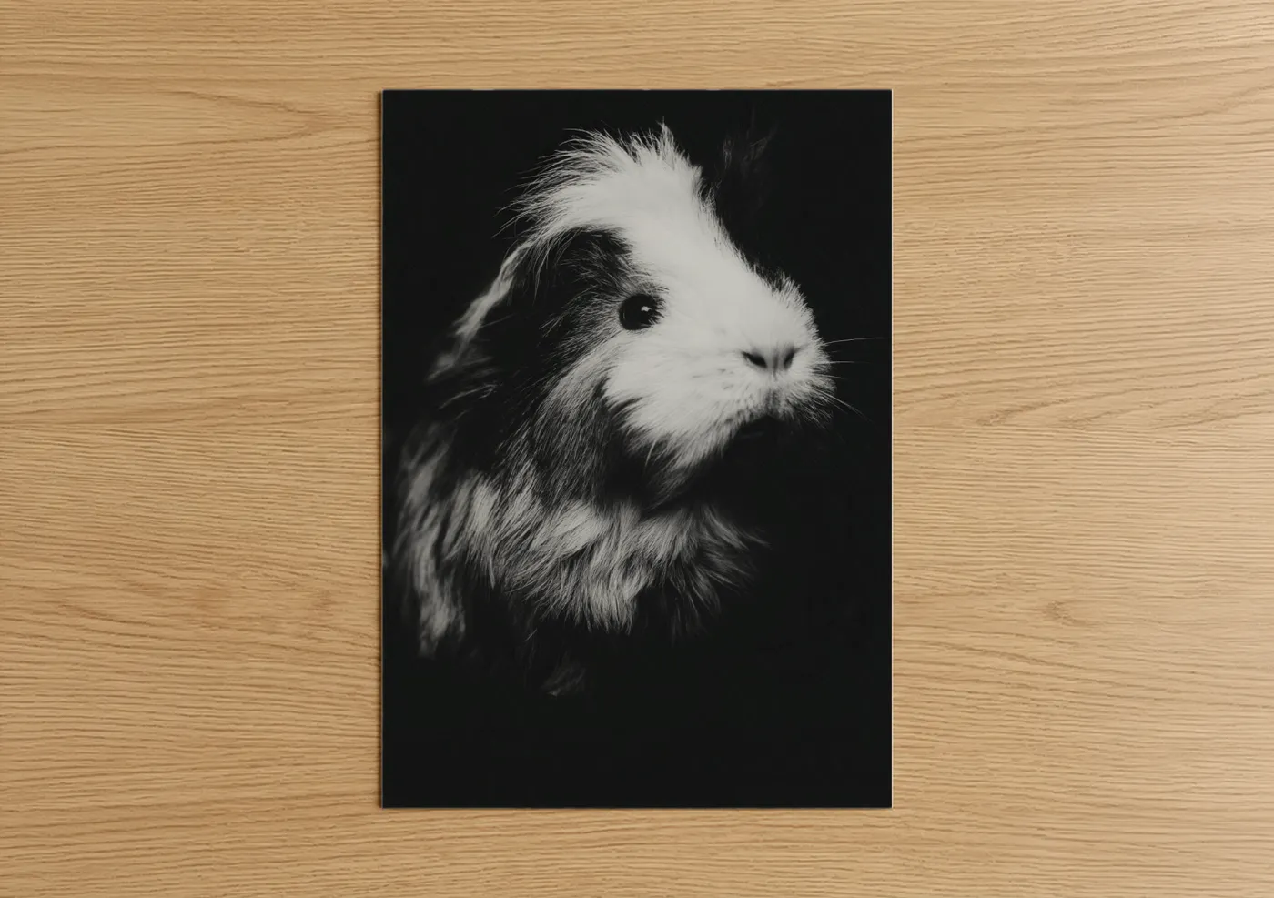 Black and White Guinea Pig Portrait Wall Art