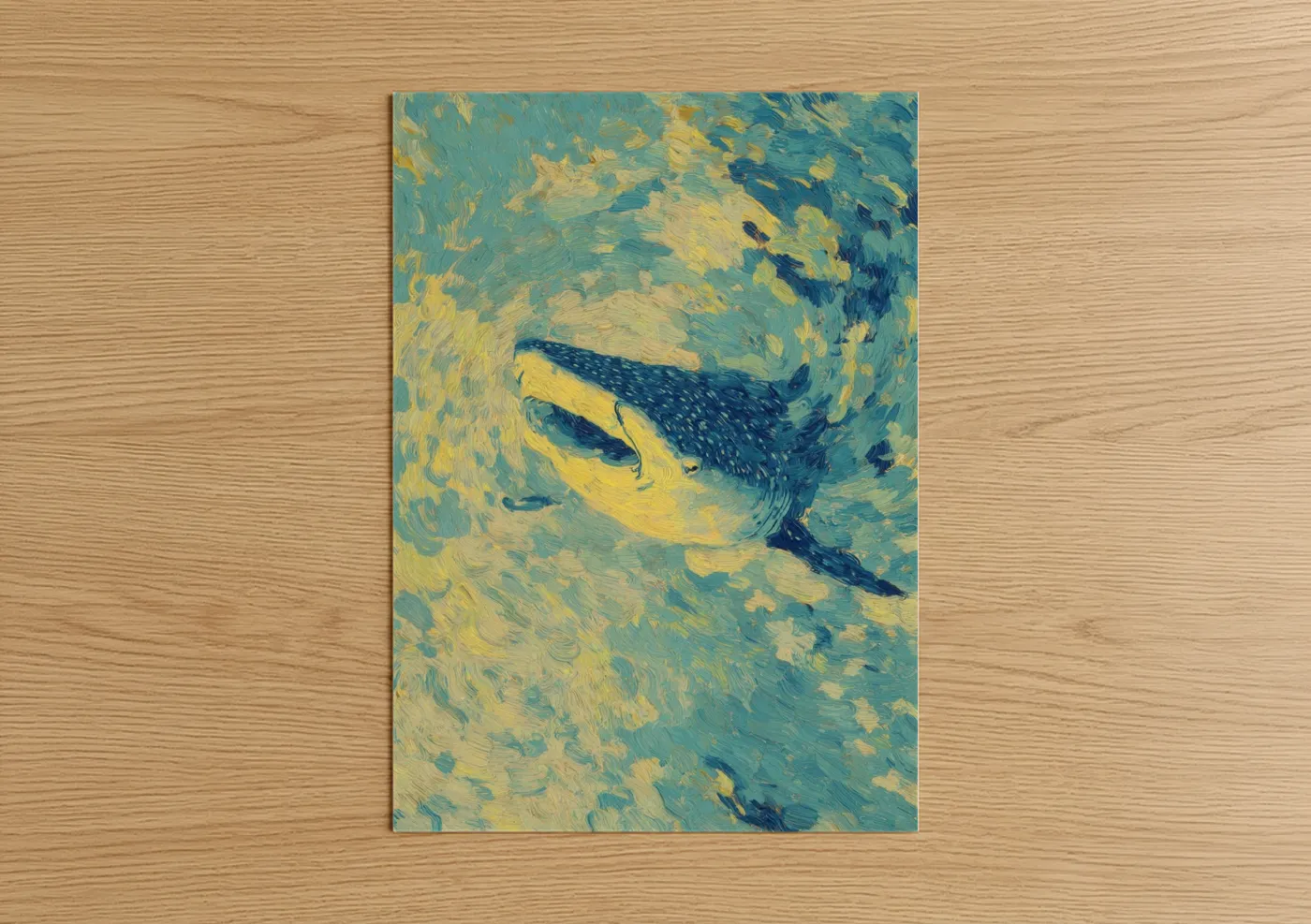 Whale Shark Impressionist Ocean Wall Art
